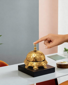 <b>Brass</b> Turtle Service <b>Bell</b> Decorative Shell Pattern Press Button Animal Reception <b>Bell</b> for Hotel Restaurant Office Home Decor - Product Image 3