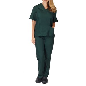 Ensemble de blouses médicales pour femmes, col en V, gris, léger, respirant, manches courtes, uniformes d'infirmière pour hôpital - Product Image 1