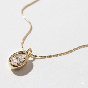 Classic IGI Certified EF and VVS1 14K/18K Real <b>Solid</b> <b>Gold</b> 0.75 tcw Oval Cut Lab Grown Diamond <b>Pendant</b> Necklace Everyday Jewelry - Product Image 2