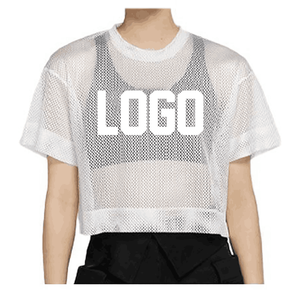เสื้อยืดคอกลมสไตล์คนเมือง ลายดอกไม้ ผ้าตาข่าย แขนสั้น ทรงหลวม เป็นมิตรต่อสิ่งแวดล้อม สำหรับผู้หญิง สไตล์บูติก ลำลอง - Product Image 4