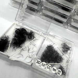 ขนตาปลอมแบบ 3 มิติ ความหนา 0.05 มม. 0.07 มม. รูปทรง D/CC/DD/L/M แบบงอน  ทำจากเส้นใยสังเคราะห์  ต่อแบบแฮนด์เมด  ฐานแหลม  ความหนาแน่น 3D-8D - Product Image 1