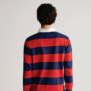 Camisa Polo de Manga Larga a Rayas para Hombre, Algodón Popelina, Cuello con Botones, Estilo Casual, para Primavera - Product Image 3