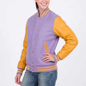 Nouvelle veste universitaire élégante pour femmes, en cuir véritable respirant et écologique, avec doublure douce, couleurs personnalisables - Product Image 5