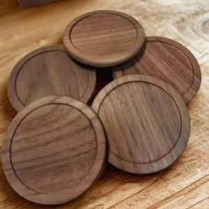 Walnut Wood <b>Coasters</b> Set Wooden Drink <b>Coasters</b> Natural Wood Cup <b>Coaster</b> Set Heat Resistant Coffee <b>Table</b> <b>Coasters</b> Rustic Home Dec - Product Image 2