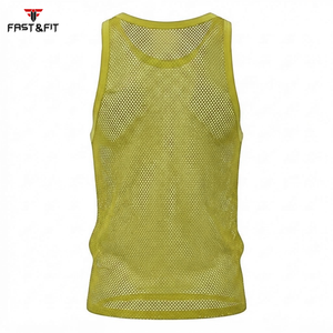 Prix d'usine Débardeurs de sport respirants sans manches en maille tricotée pour hommes, Gilets transparents - Product Image 5
