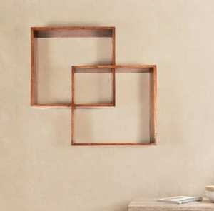 Modern White Interlocking Wall <b>Shelf</b> <b>Floating</b> Cubicle Storage Flower Pot Holder Geometric <b>Square</b> Adjustable Wood Living Room - Product Image 5