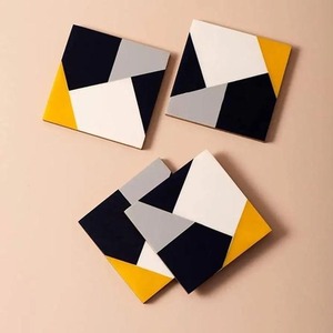 Handmade wooden coaster set Modern rectangle table <b>mats</b> Glasses and cup coasters Wooden resin coasters - Product Image 3