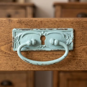 Rustic <b>Ceramic</b> Flat Industrial Design Eco-Friendly Drawer Handle Distressed Green Finish for Dresser Cabinet Furniture - Product Image 3