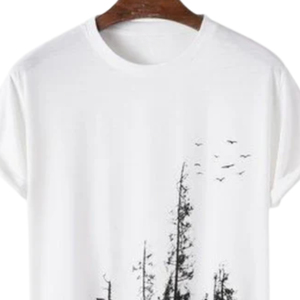 Men's Short Sleeve O-Neck T-<b>Shirt</b> White <b>100</b>% <b>Polyester</b> Jersey Casual Regular Fit Breathable Digital Print Washed Quick Dry - Product Image 3