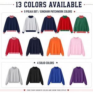 เสื้อสเวตเชิ้ตโอเวอร์ไซส์คอกลมผ้าโพลีเอสเตอร์สีชมพูสำหรับผู้หญิง ตกแต่งด้วยตัวอักษรแบบกำหนดเอง แขนยาว ทรงหลวม ไหล่ตก ผ้าถักลายจุด เหมาะสำหรับวันแข่งขัน - Product Image 2