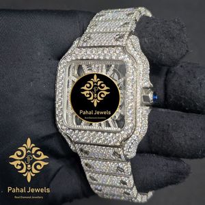 Reloj de Cuarzo con Incrustaciones de Diamantes, Esfera Cuadrada, Cristal de Zafiro, Correa de 20 mm, Estilo Vintage de Lujo, Números Romanos Analógicos, para Regalo y Moda - Product Image 3