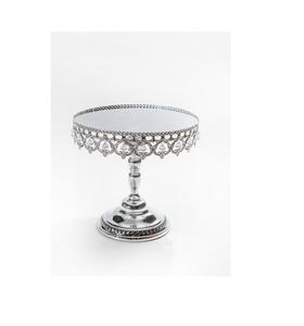 Support à gâteau décoratif vintage en métal pour la présentation de gâteaux, cupcakes et desserts, avec plateau rond et base solide. - Product Image 1