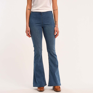 Jeans en denim évasé pour femmes, vente chaude, coupe slim extensible, qualité supérieure, taille mi-haute, longueur complète, style décontracté - Product Image 3