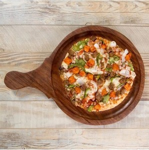 Plateau de service rectangulaire en bois massif, grand plateau alimentaire en bois naturel pour le pain, la viande, les desserts et les fêtes - Product Image 4