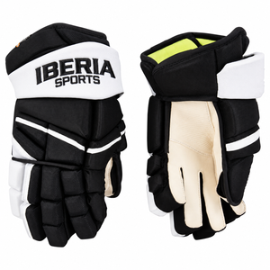 Guantes de Hockey sobre Hielo IBERIA Premium Negro Blanco |   Guantes de Hockey |   OEM Personalizado al por Mayor - Product Image 1
