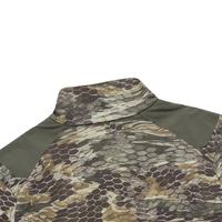 Chemise tactique unisexe à manches longues Performance Floral Hunting, 1/4 zip, séchage rapide, respirante, anti-UV, pour l'été et les activités de plein air