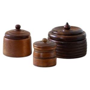 Wooden <b>Storage</b> <b>Jar</b> with Wooden Lid Cylinder Shape Classic Design 250ml Eco-Friendly Durable Air Tight Container <b>for</b> <b>Kitchen</b> Use - Product Image 2