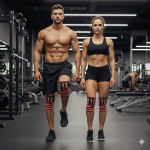 Rexfit Sports - Rodilleras Elásticas de Compresión para Levantamiento de Pesas, Soporte para Rodillas para Gimnasio y Levantamiento de Pesas - Product Image 3