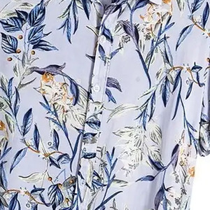 Camisa Floral con Botones para Hombre, Elegante, Ligera, de Algodón, para Vacaciones, Suministro de Fábrica OEM ODM - Product Image 5