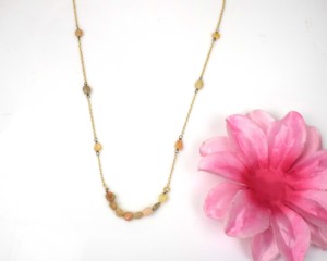 925 Sterling Silver Gold Plated Natural <b>Opal</b> Gemstone Beaded Handcrafted <b>Necklace</b> for Women - Product Image 2