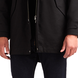Parka d'hiver confortable à capuche pour homme avec doublure douce, coupe décontractée, style streetwear, logo frontal, veste d'hiver - Product Image 5
