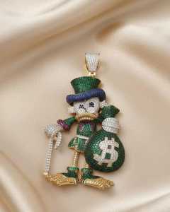 จี้เพชรโมอิสซาไนต์ VVS หลากสี รูปตัวละคร McDuck ชื่อดัง ชุบทองคำแท้ ประดับเพชรหรูหรา สไตล์โบราณ เงินแท้ 925 - Product Image 6