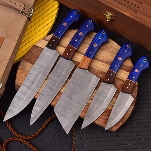 Ensemble de couteaux de chef en acier Damas de qualité supérieure, manche en bois argenté, ambidextres, faits à la main, multi-usages, couteaux de cuisine commerciaux, vente en gros - Product Image 4