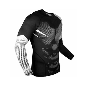 Camiseta de Compresión de Manga Larga para Hombre, para MMA y BJJ, con Estampado de Llamas Rojas y Negras, UPF50+, de Secado Rápido - Product Image 6