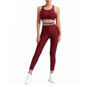 Custom Logo Print Quick Dry Good Service <b>Top</b> Trendy Best Quality Reasonable Price Gym Fitness Active Wear High Waist Yoga Set - Product Image 1