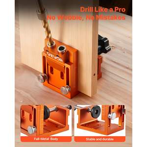 Adjustable 0.47 1.89 <b>Pocket</b> <b>Hole</b> <b>Jig</b> Kit Drill Stop Ring Square Drive Bit Plugs Reinforced Metal Frame Screws Finger Jointers - Product Image 2