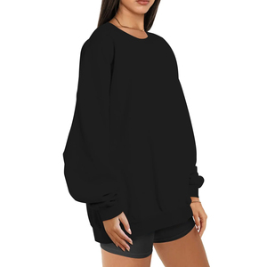 เสื้อฮู้ดดี้โอเวอร์ไซส์สำหรับผู้หญิง ผ้าฟลีซหนานุ่ม สวมใส่สบาย ดีไซน์ลำลอง เป็นมิตรต่อสิ่งแวดล้อม สไตล์สตรีทแวร์ - Product Image 6