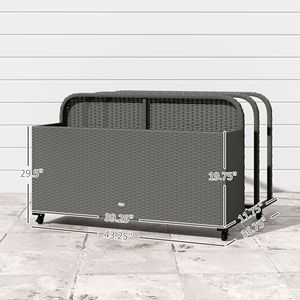 Carrello portaoggetti galleggiante per piscina in rattan grigio con ruote - Product Image 3
