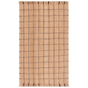 Tapis rectangulaire en jute à poils ras, style scandinave, écologique, pour salon - Product Image 1