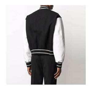 Fabricant OEM, veste de baseball de haute qualité pour hommes, veste varsity avec broderie personnalisée, manches en cuir, veste coupe-vent - Product Image 4