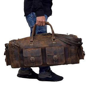 Sac de voyage et de sport en cuir pleine fleur multifonction, dernier design, avec logo personnalisé, pour homme, 50-70L, en promotion - Product Image 5