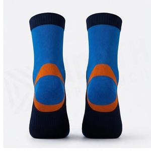 Crew <b>Socks</b> Geometric Pattern Blue Breathable <b>Running</b> <b>Socks</b> for Adults Spring Season - Product Image 2