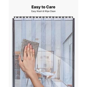 Tenda a Strisce in PVC Trasparente 84 Altezza x 36 Larghezza x 0,08 Spessore, 6 Pezzi, Isolamento Termico per Congelatori, Garage e Porte - Product Image 4