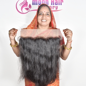 Cheveux Humains Vierges Brésiliens 100% Naturels, Lisses, Noirs, avec Frontale HD en Dentelle Transparente 13x4, Cheveux Humains Remy - Product Image 2