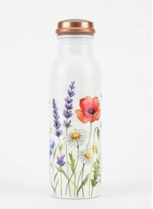 Botellas de cobre con diseño artístico dorado y acabado verde a precio de mayorista - Product Image 2