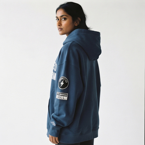 Drop Shoulder Printed Hoodie <b>Women</b> Premium 100% Cotton Fleece Pullover Hood Top Oversized <b>Long</b> Printed <b>Hoodies</b> Ladies - Product Image 5