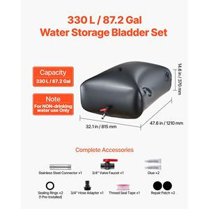 87.2 Gal Collapsible EVA Water <b>Storage</b> Bag 1000D PVC Soft Wear Resistant Leakproof <b>Camping</b> Tank Water <b>Storage</b> Bladder - Product Image 2