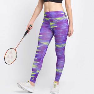 Leggings de Pesca para Mujer con Estampado Morado y Verde, Sublimación, Transpirables, Spandex, Poliéster, Sin Costuras - Product Image 2