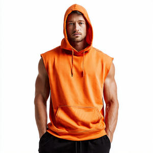 Camiseta Deportiva con Capucha para Hombre, de Alta Calidad, para Primavera, Sin Mangas, de Poliéster/Algodón, Transpirable, para Gimnasio, Culturismo, Corte Musculoso - Product Image 3