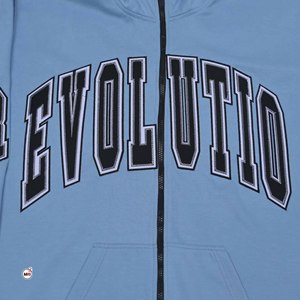 Men's <b>Light</b> Blue Hooded Zip-Up Sweatshirt Regular Fit Breathable Knitted Polyester Casual Autumn Wear <b>Letter</b> Print Front Pocket - Product Image 3
