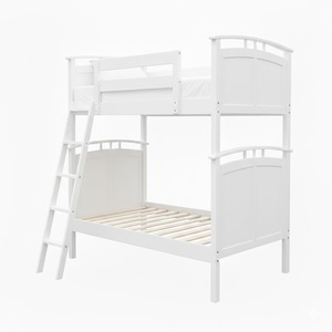 Lit superposé traditionnel en bois de hêtre pleine grandeur, couleur café, bois massif, conforme aux normes CPSC et ASTM, pour chambre d'enfant - Vente chaude - Product Image 1