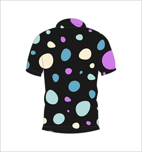 <b>Mens</b> <b>Black</b> Multicolor Dot Polo <b>Shirt</b> <b>Short</b> <b>Sleeve</b> Sublimation Print Breathable Casual Summer Wear - Product Image 5