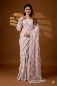 Sari en filet doux pour femmes, design indien, magnifique motif Patola, style traditionnel, toutes saisons, pour mariage et fêtes - Product Image 4