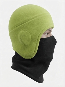 <b>Winter</b> Fleece Casquette with <b>Ear</b> Flaps and Face <b>Covering</b> Soft Warm Comfortable Cold Weather Outdoor Headwear Vintage Style - Product Image 6