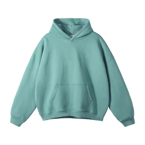 <b>Men's</b> Oversized Hooded <b>Sweatshirt</b> Solid <b>Orange</b> Cotton French Terry Casual Autumn Wear Pocket Design Regular Fit - Product Image 3