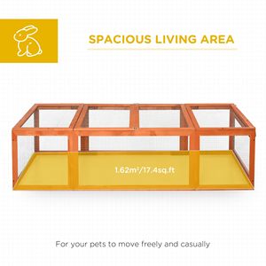 Grande Conigliera in Legno per Esterni con Porte Chiudibili, Recinto e Area di Gioco per Piccoli Animali, Prodotto Naturale - Product Image 3